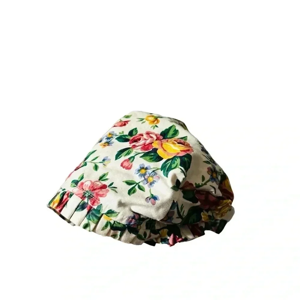 Longaberger vintage button floral  hat
